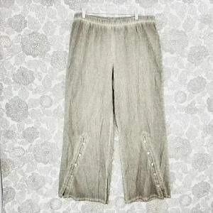 Soft Surroundings Wide Leg Button Pull on Women's Pants Tie Dye L 9274